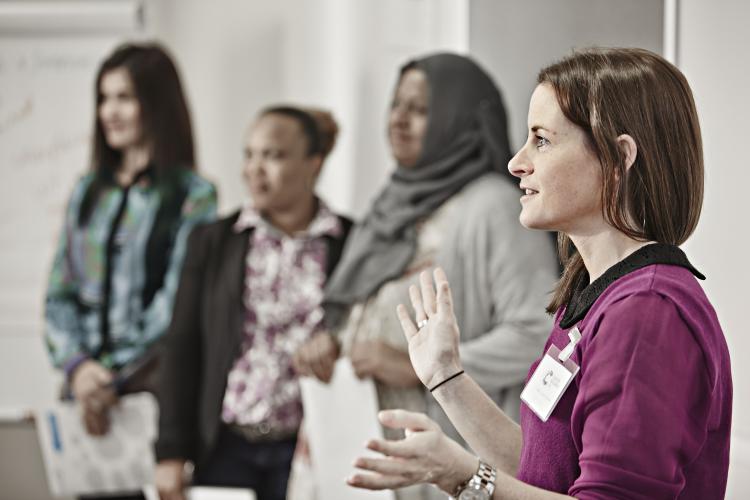 Women in a workshop session