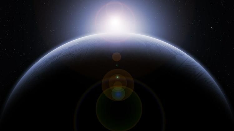 Moon and planet