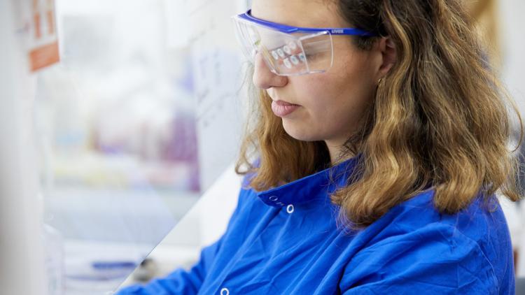 Scientist wearing goggles