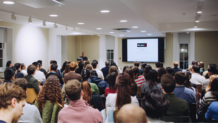 A group of researchers attend a session as part of our entrepreneurial programmes