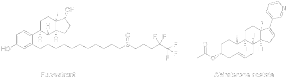 Molecular structure of fulvestrant and abiraterone acetate