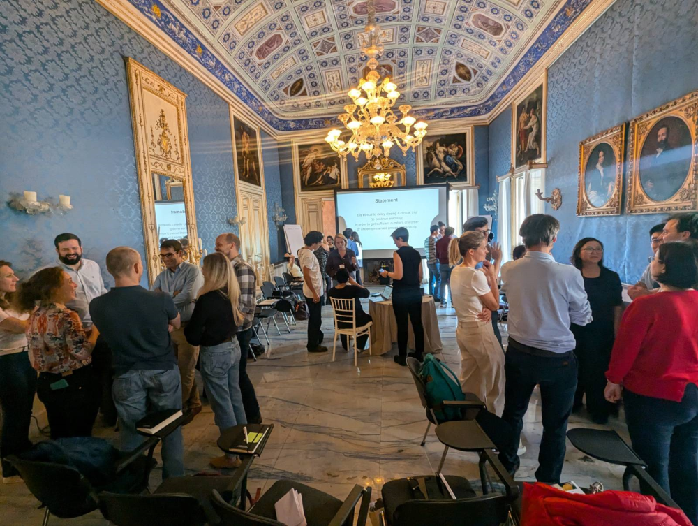 A group of researchers in the Palazzo Borgia del Casale for the Eureka Institute's International Certificate Course in Translational Medicine