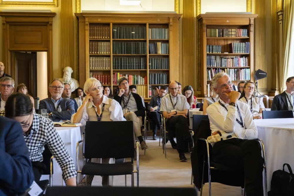 Attendees at the On the Horizon event about ecDNA listening to the panellists