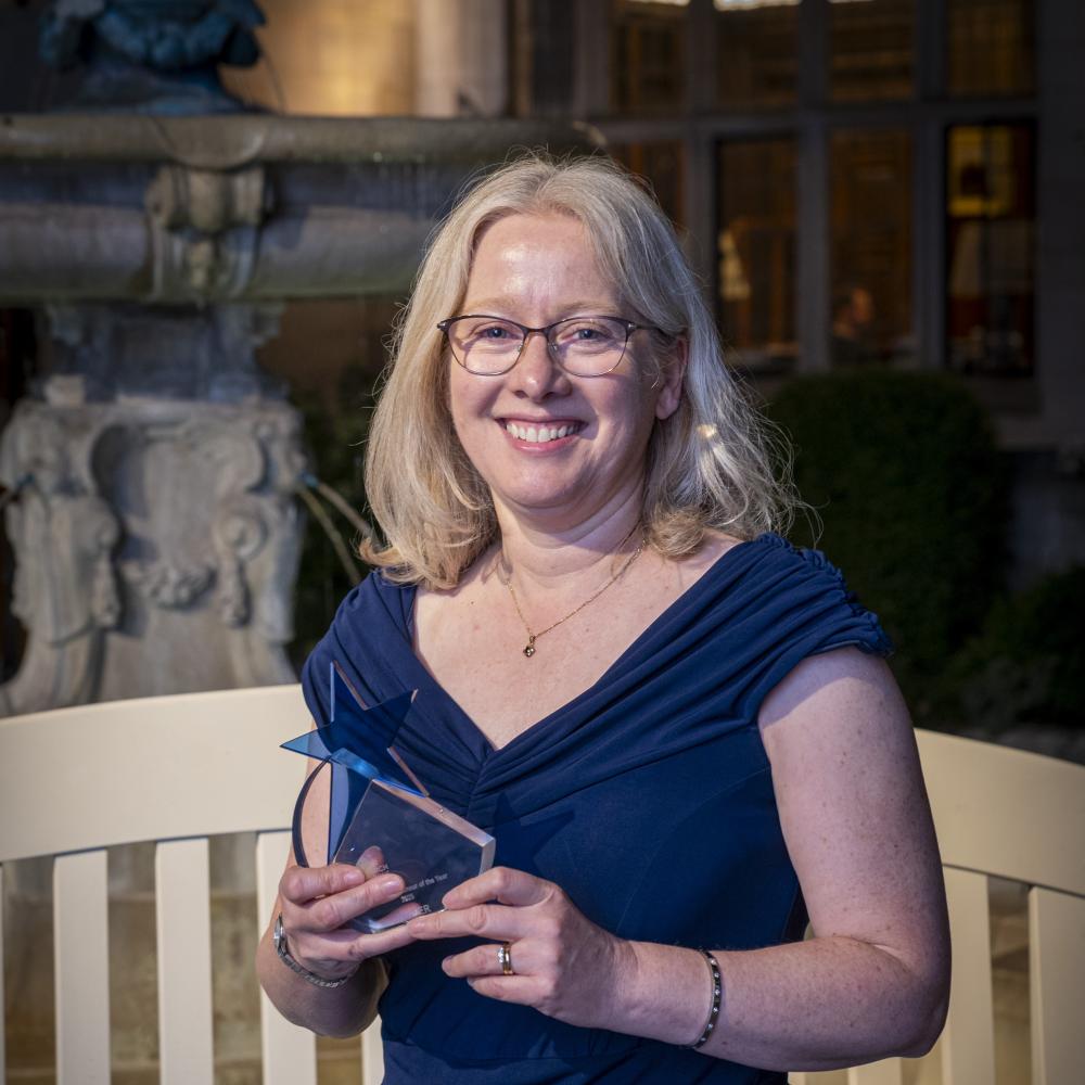 Natalie Mount with her Woman Entrepreneur of the Year award at our 2025 Innovation and Entrepreneurship Awards